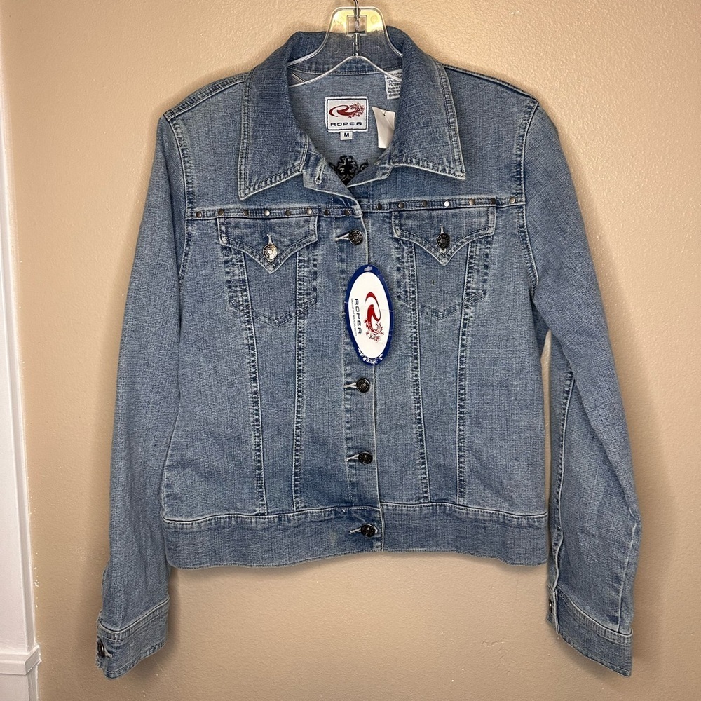 NWT Roper Women’s Wild at Heart Stretch Denim Jeans Jacket Size Medium
